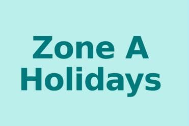 Zone A spring holidays 